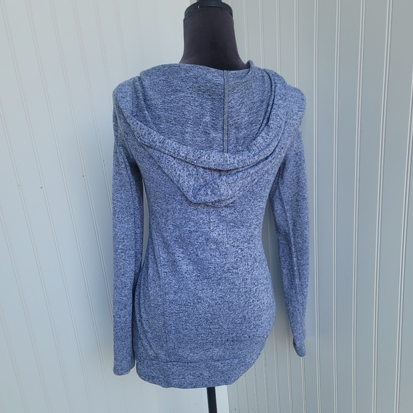 Active by Old Navy Women Gray Hooded Open Front Knit Cardigan Sweater Go- Dry S - Picture 3 of 10